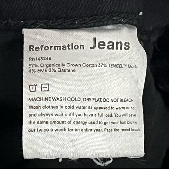 Reformation Black 27x29 high and‎ skinny Jean 0510 faded black destroyed - Picture 6 of 11